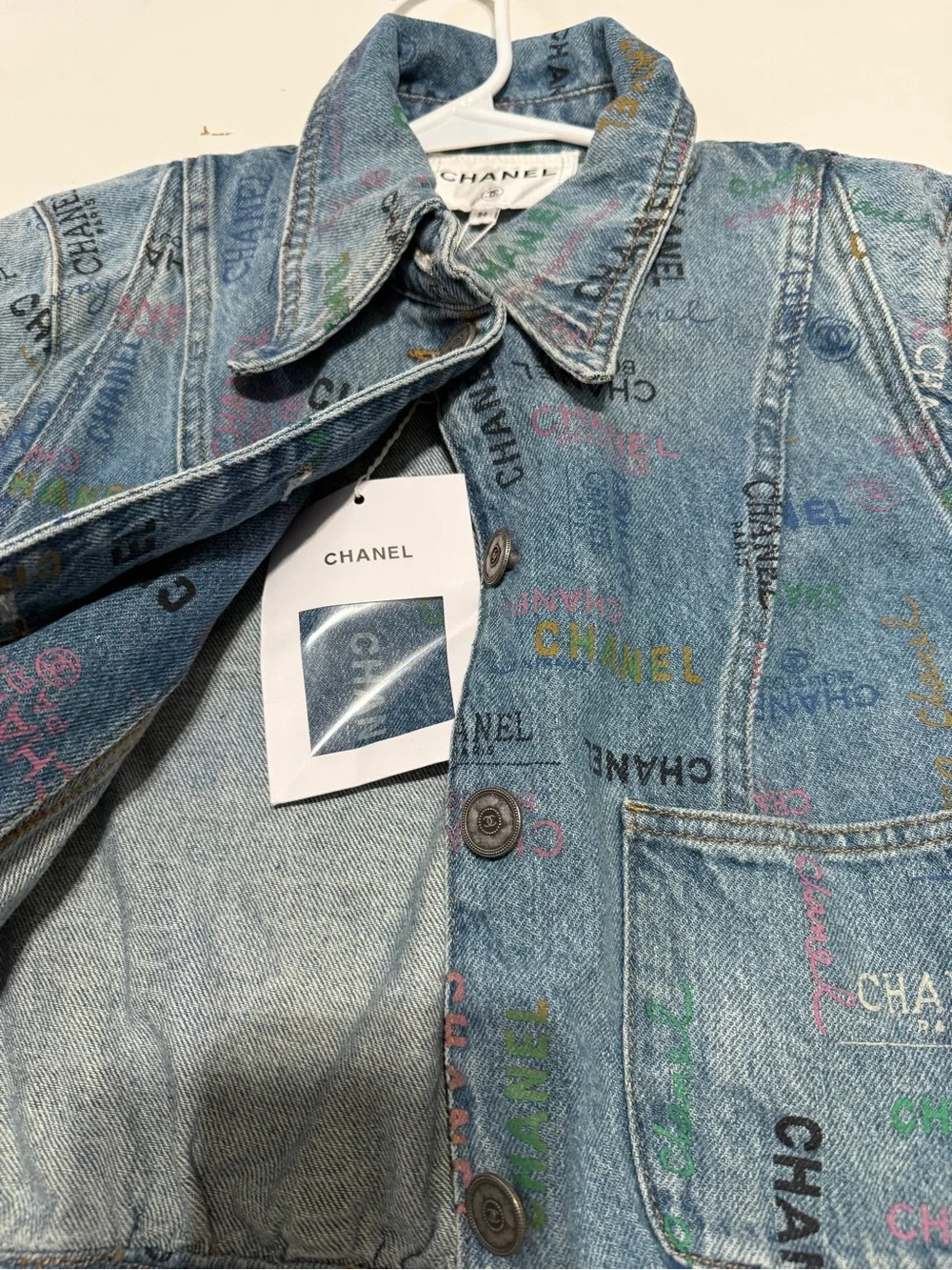 Secondhand Women's Blue Denim Logo Jacket